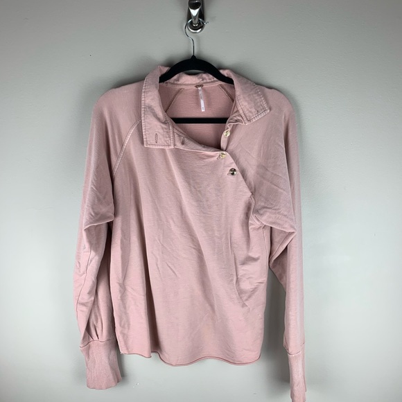 Free People Dusty Pink Collared Long Sleeve sz. XS - Picture 2 of 8
